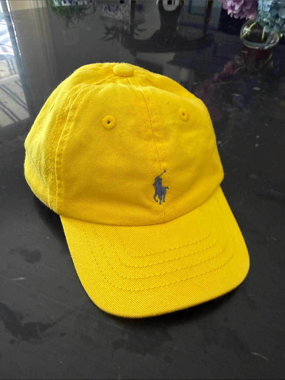 Ralph Lauren Bright Yellow Baby Polo Cap with Embroidered Logo